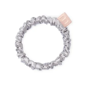 SILK SLIM SCRUNCHIE PEARL GRAY