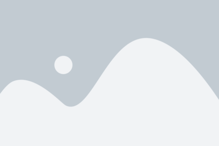Abstract minimalist landscape: pale blue sky with two white rolling hills and a small circular sun/moon on the left.